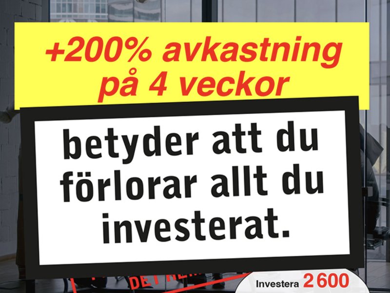 Exempelbilder på hur annonserna kan se ut, enligt Finansinspektionen. Foto: Skärmavbild finansinspektionen.se Exempelbilder på hur annonserna kan se ut, enligt Finansinspektionen. Foto: Skärmavbild finansinspektionen.se